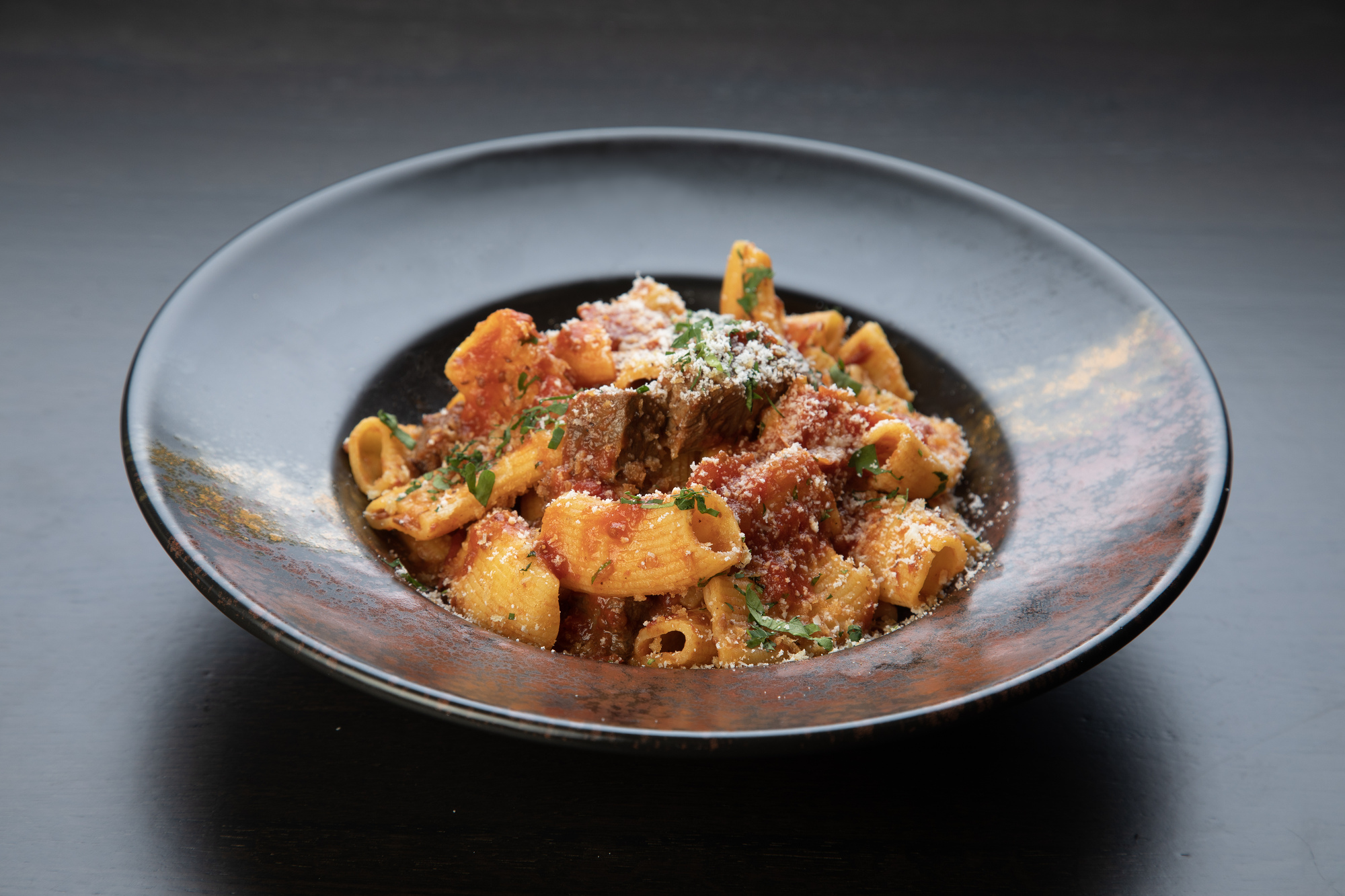 Beef Cheek Borolo ragu dish at La Vista restaurant, Cameron House.