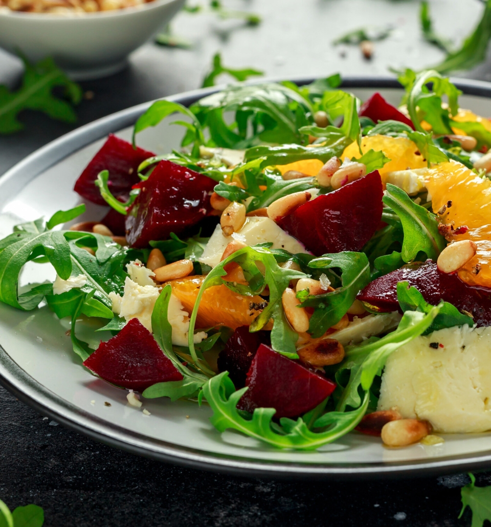 freshly made salad sitting on a plate