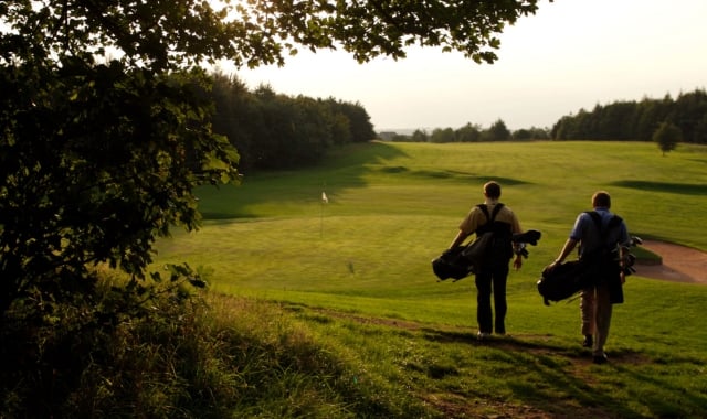 two people going golfing