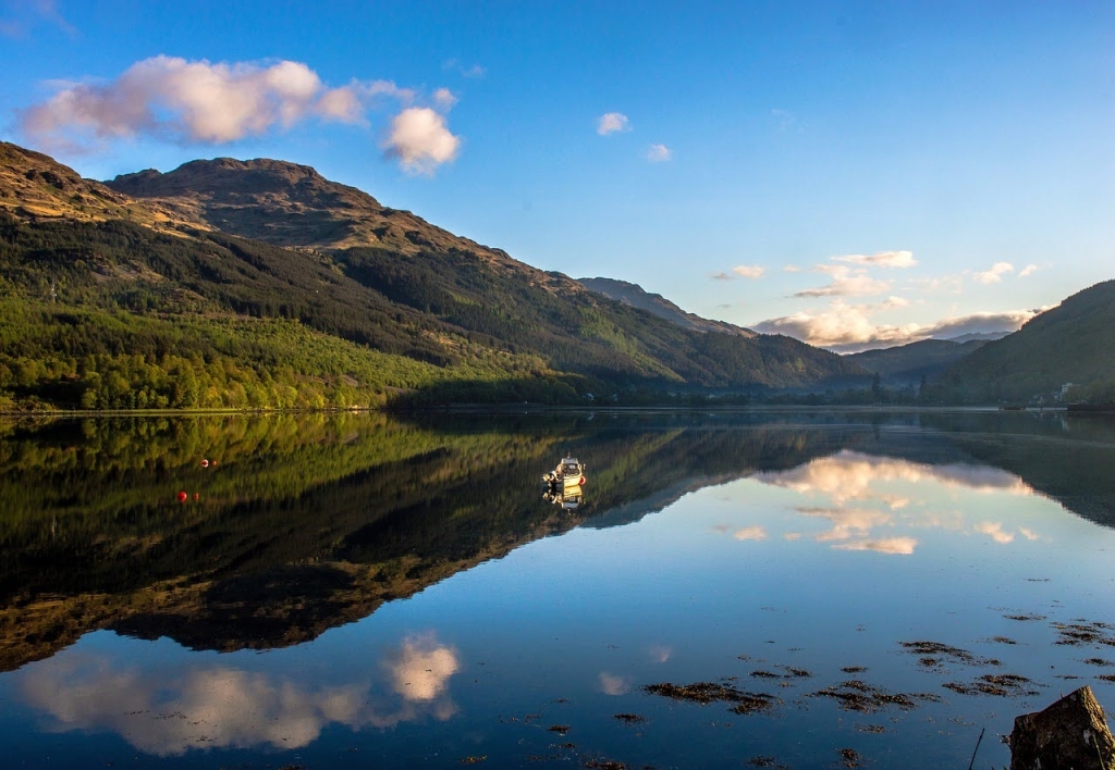 View of the Ben Lomond from across the Loch Lomond. 